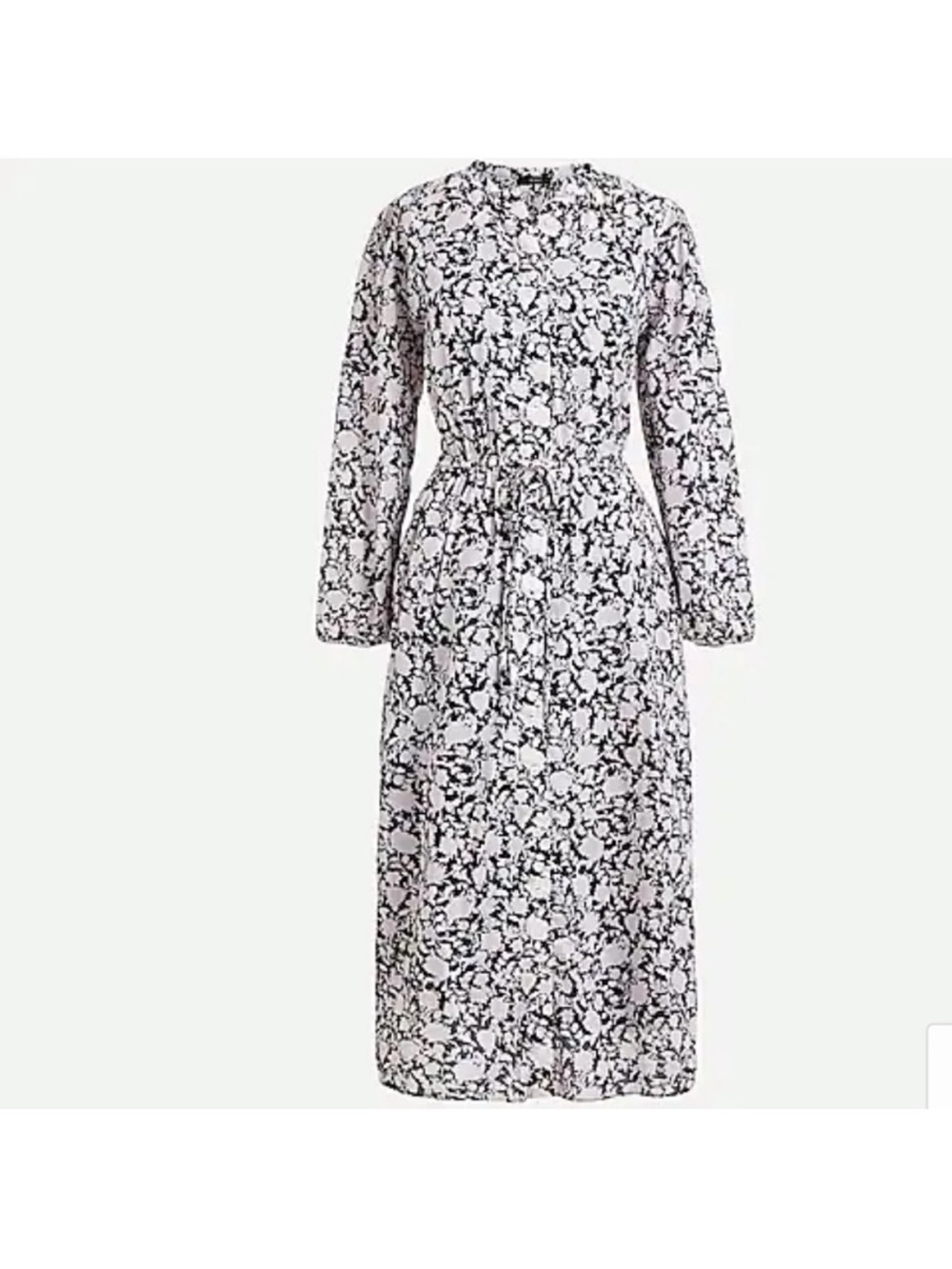 J. Crew Tie-waist cotton voile midi dress in rose vines Size 0
